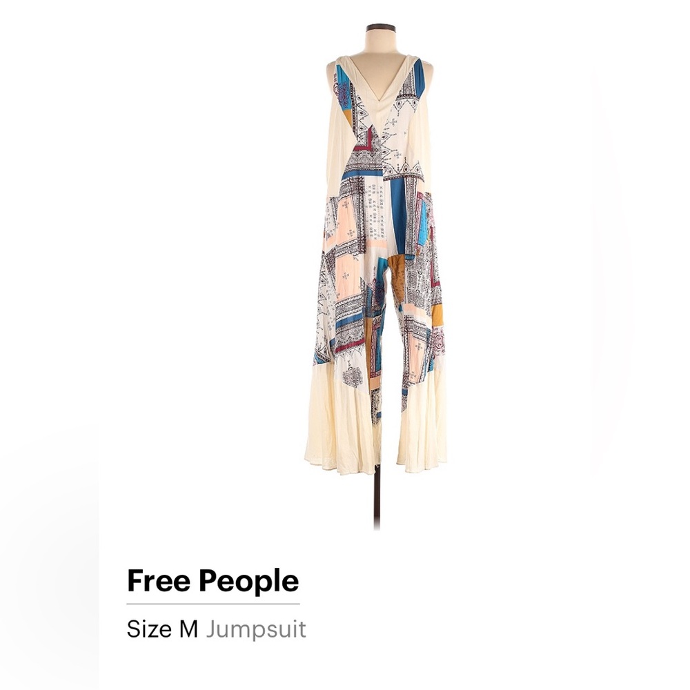 Free People Tapestry Patchwork Jumpsuit size M